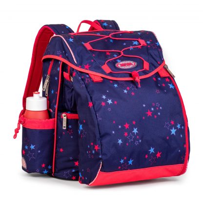 pigeskoletaske med pink stjerner